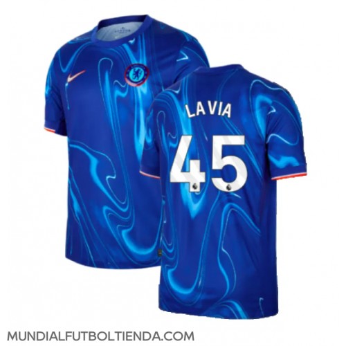 Camiseta Chelsea Romeo Lavia #45 Primera Equipación Replica 2024-25 mangas cortas